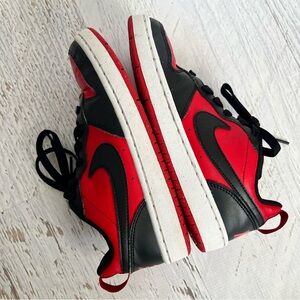 Nike Court Borough Low Recraft Sneakers Big Kids Size 4 Black & Red Casual Shoes